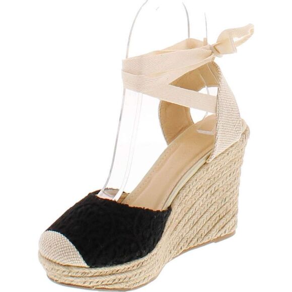 Wild Diva Maegan-32 Black Womens sandals 10 NEW - Picture 2 of 4